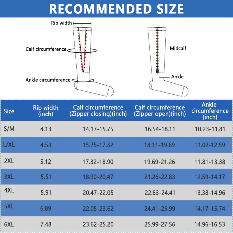 Zippered Compression Stockings – Long Cycling & Sports Leg Support Socks for Women - Image 5