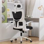 High-Back Mesh Office Chair – Ergonomic Desk Chair with Lumbar Support & Flip-Up Armrests