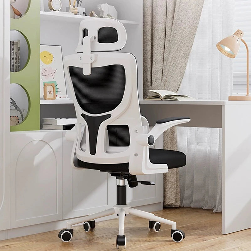 High-Back Mesh Office Chair – Ergonomic Desk Chair with Lumbar Support & Flip-Up Armrests