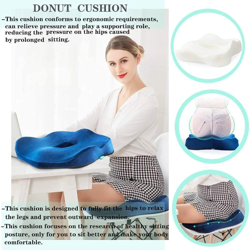 Memory Foam Seat Cushion – Orthopedic Coccyx Pillow for Car, Office & Home - Image 4