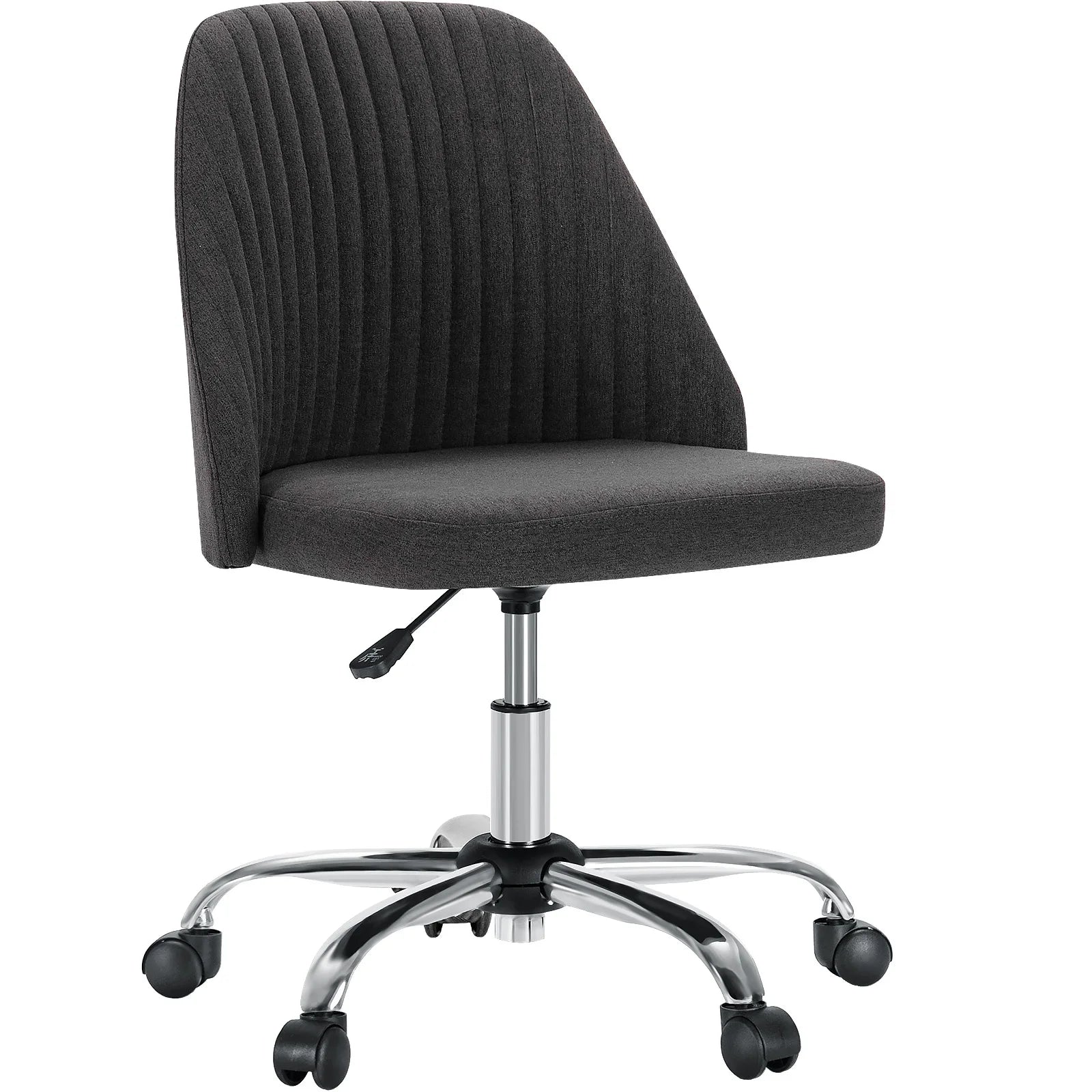 JHK Armless Small Desk Office Chair – Cute Swivel Vanity Chair with Backrest & Wheels - Image 12