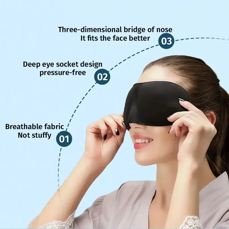 3D Contoured Eye Mask for Sleeping – Molded Night Blindfold for Women & Men - Image 3
