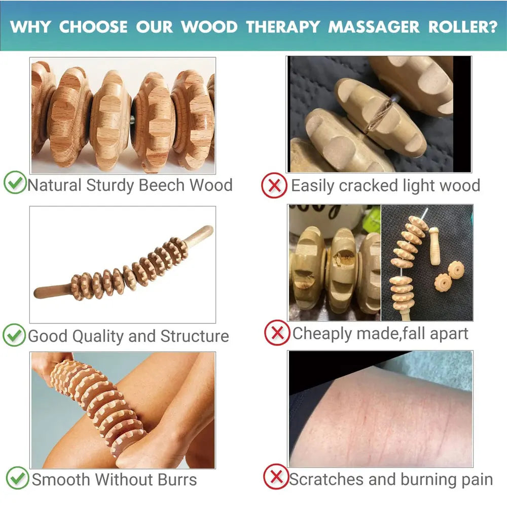 Curved Wooden Massage Roller – Body Shaping Tool for Cellulite & Lymphatic Drainage - Image 5