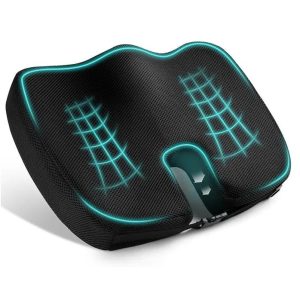 Memory Foam Seat Cushion – Coccyx & Sciatica Relief Pad for Office Chairs