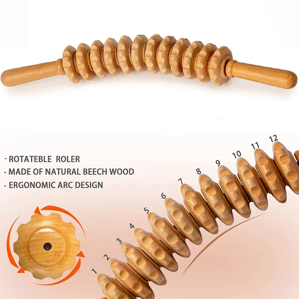 Wooden Massage Roller – Anti-Cellulite & Muscle Relief Tool - Image 3