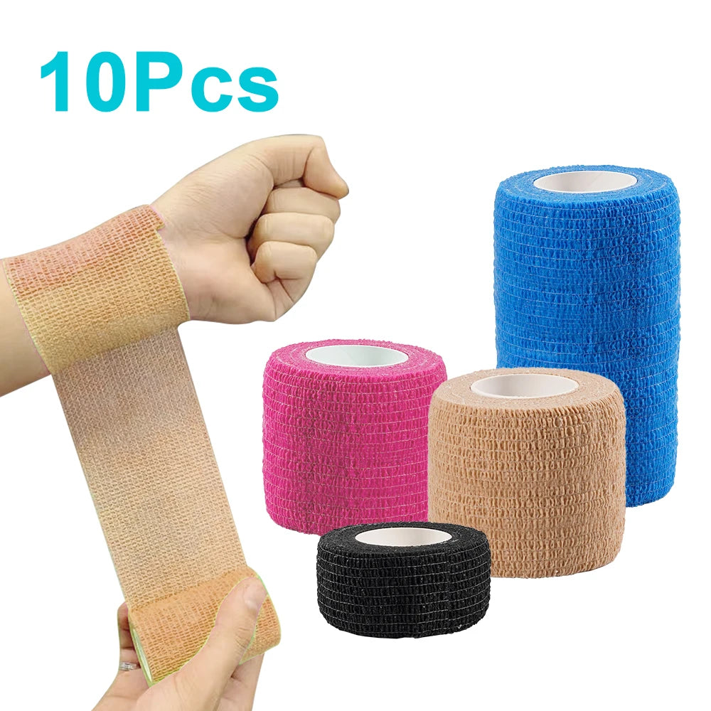 10 Rolls Athletic Wrap Tape – Self-Adhesive Elastic Bandage for Sports & Tattoo Care