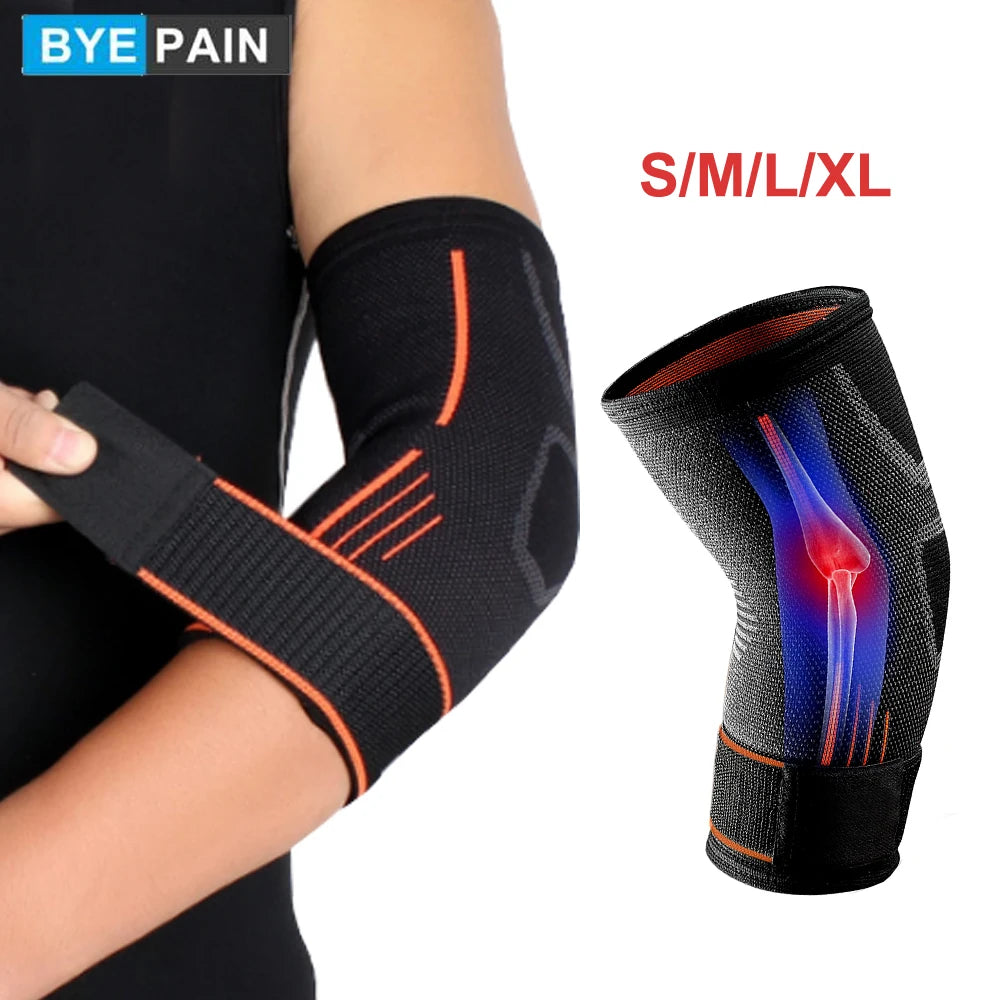 BYEPAIN Elbow Brace Compression Sleeve – 1PC Support for Tendonitis, Tennis & Golf Elbow