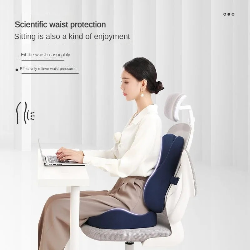 Memory Foam Seat Cushion & Back Support Pillow Set – Orthopedic Relief for Coccyx, Hip & Lumbar - Image 2