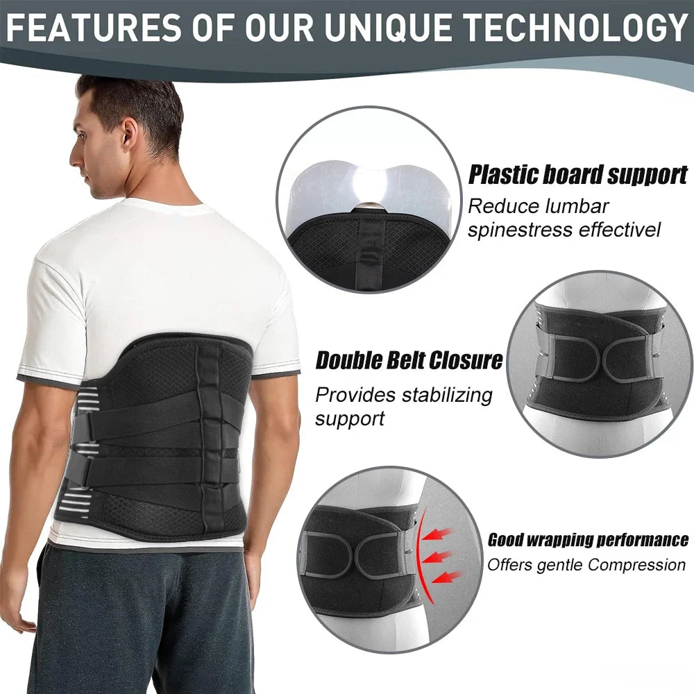 Lower Back Support Brace – Breathable Lumbar Belt with Large Support Pad for Men & Women - Image 3