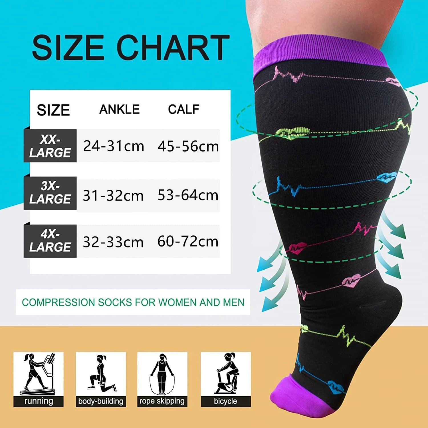 Plus Size Compression Socks – 30mmHg Knee-High Support for Men & Women with Varicose Veins - Image 5