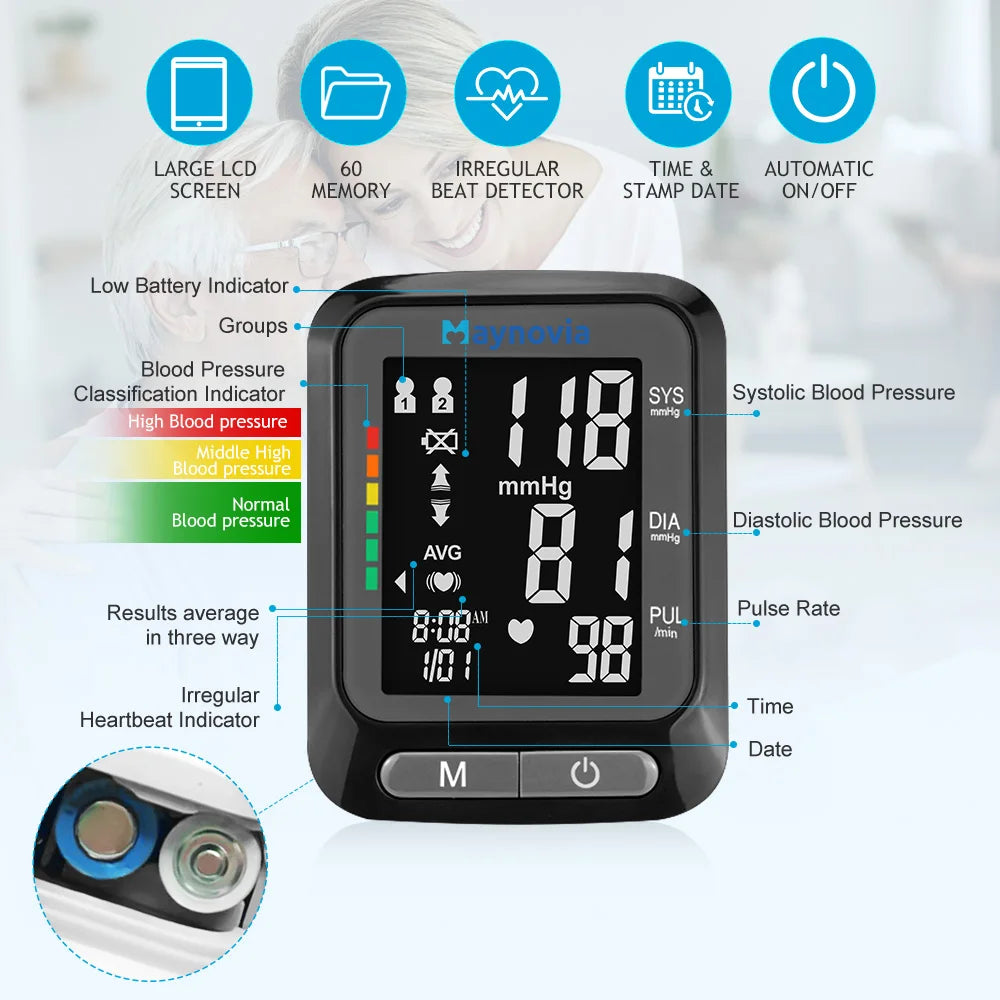 Sejoy Sphygmomanometer – LCD Portable Digital Wrist Blood Pressure Monitor - Image 2
