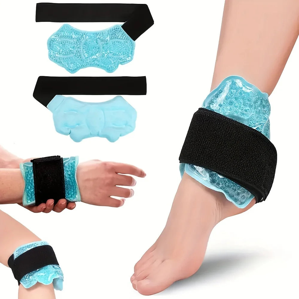 Ankle Foot Ice Pack Wrap – Reusable Gel Bead Pad for Injury & Pain Relief