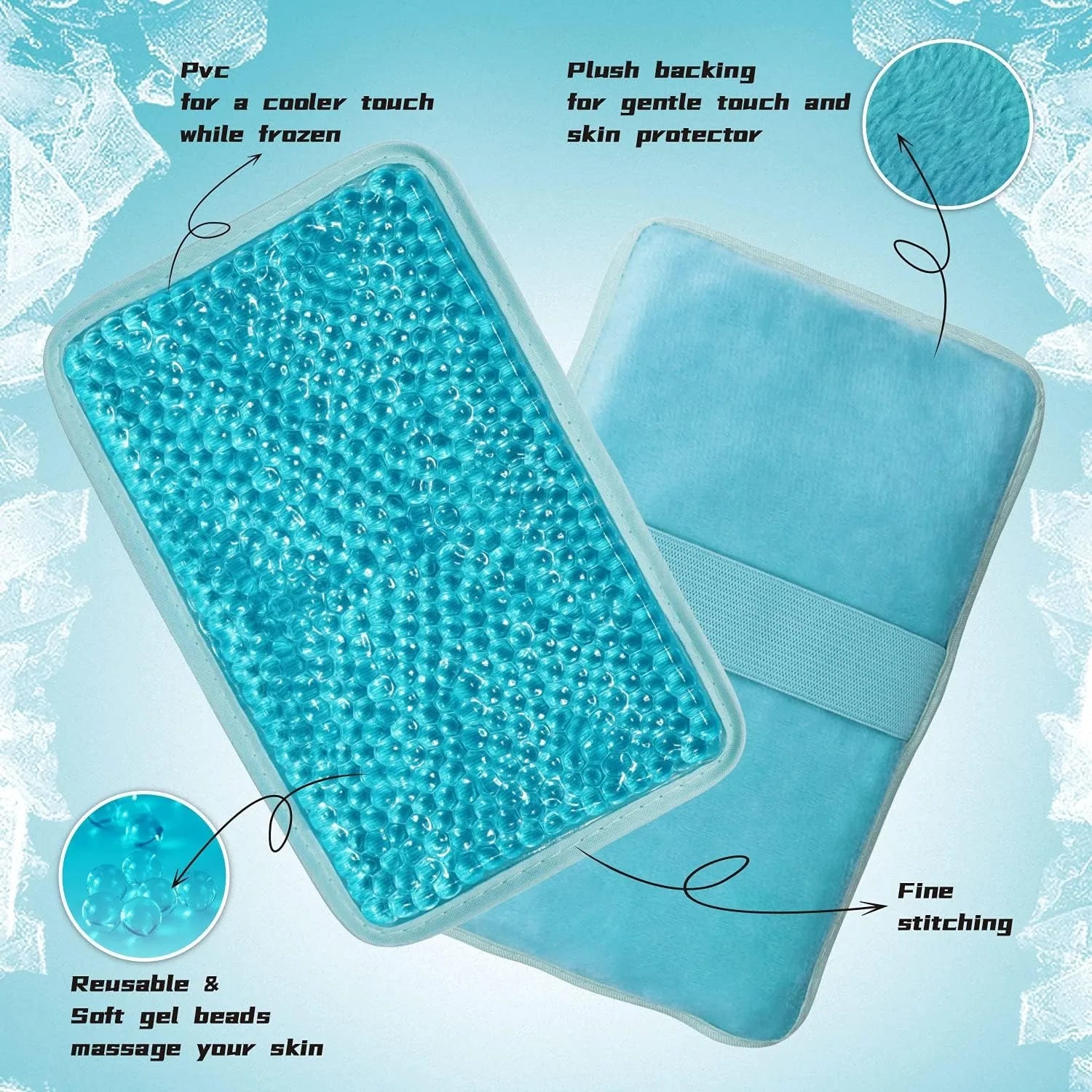 Double-Sided Pillow Gel Bag – Hot & Cold Compress with Strap, Handheld Ice & Heating Pack - Image 3