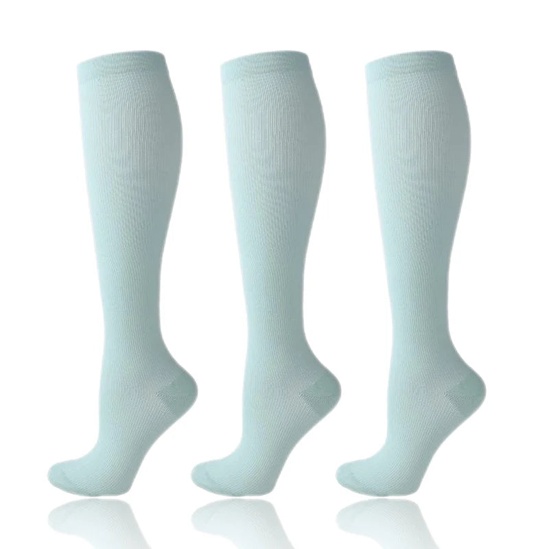 3 Pairs/Pack Compression Socks – 30mmHg Knee-High Support for Men & Women (58 Styles) - Image 10