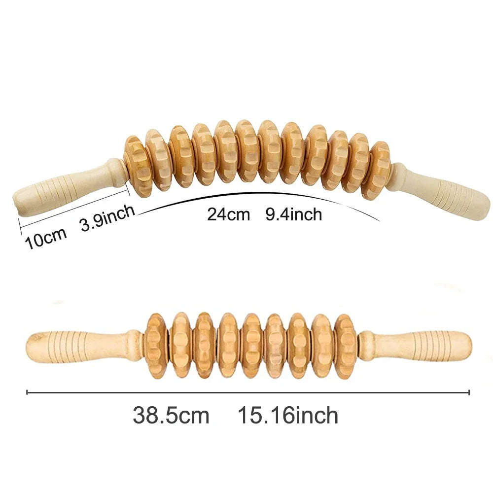 Wooden Massage Roller – Anti-Cellulite & Muscle Relief Tool - Image 2