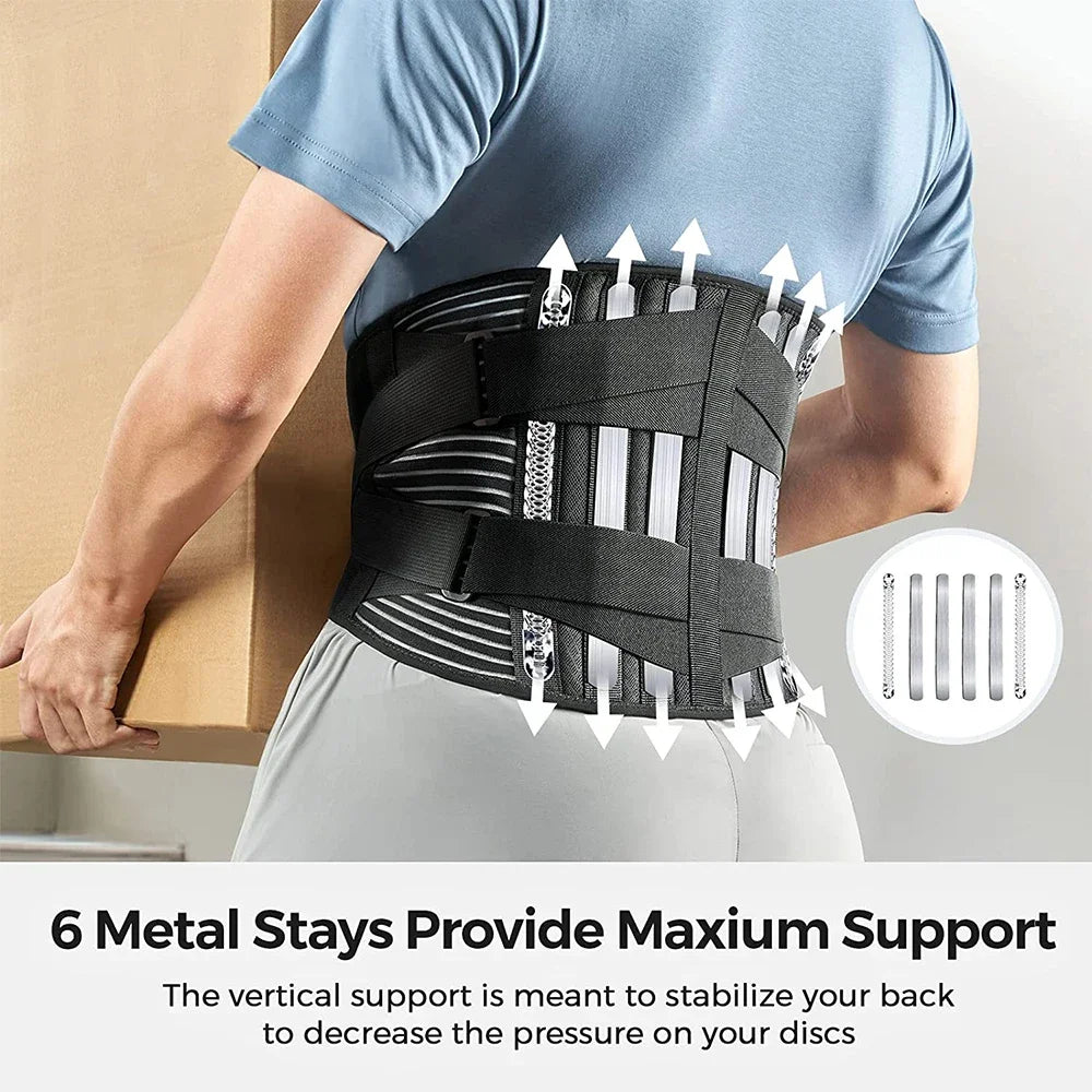 Tcare Sports Back Brace – Lower Back Pain Relief with 6 Support Stays - Image 2