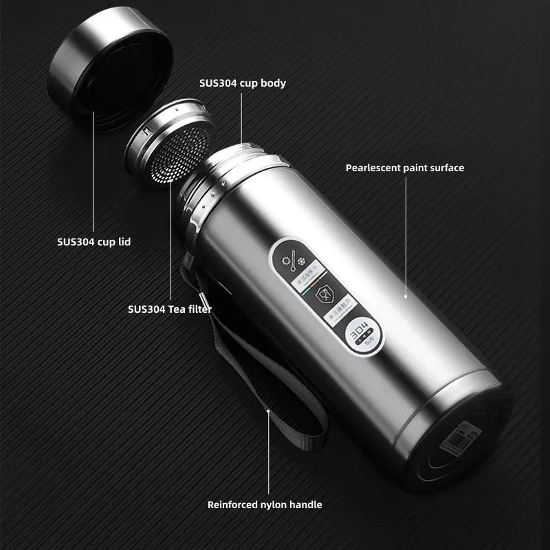Stainless Steel Thermos Bottle with LED Temperature Display – 500ml–1L Vacuum Flask - Image 3