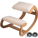 VEVOR Ergonomic Kneeling Chair – Rocking Wood Stool with Thick Cushion