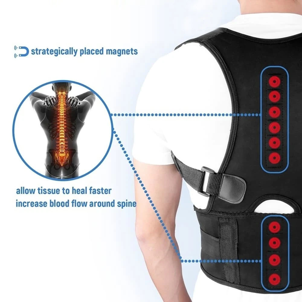 Magnetic Therapy Posture Corrector – Clavicle & Lumbar Support Brace for Men & Women - Image 4