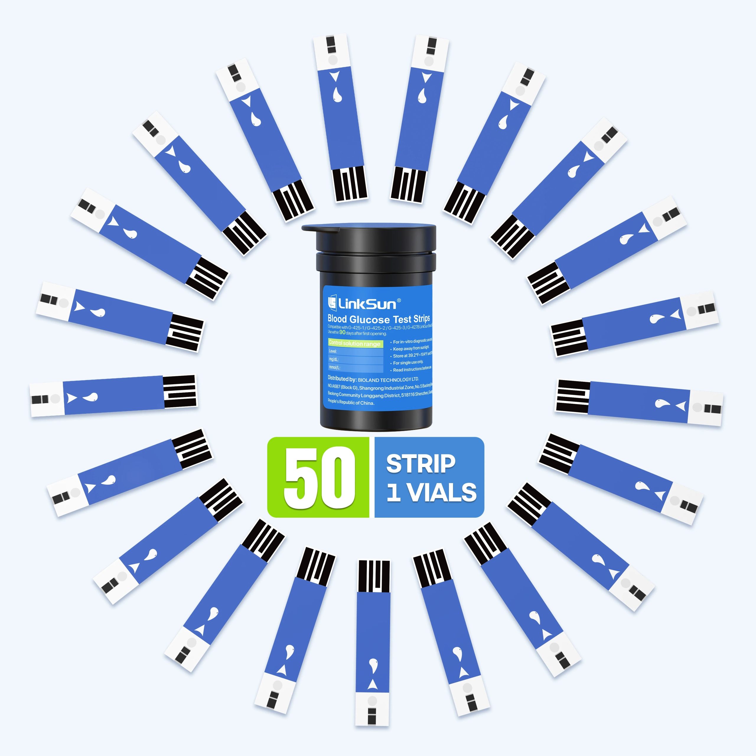 50PCS Blood Glucose Test Strips & 150PCS Lancets – Compatible with G-425 Series Glucose Meters - Image 2