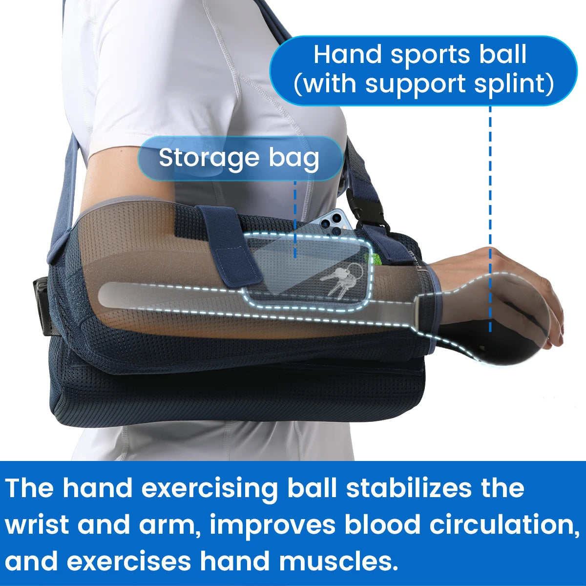 VELPEAU Shoulder Abduction Sling – Immobilizer with Removable Pillow for Arm & Shoulder Injury - Image 6