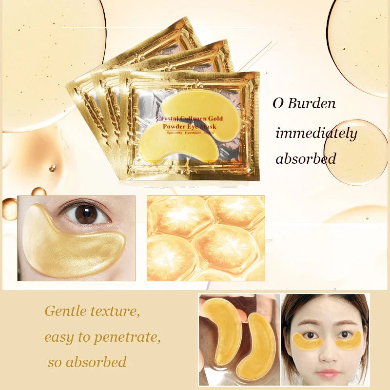 InniCare Crystal Collagen Gold Eye Mask – 50/60/80/100 Pcs - Image 4