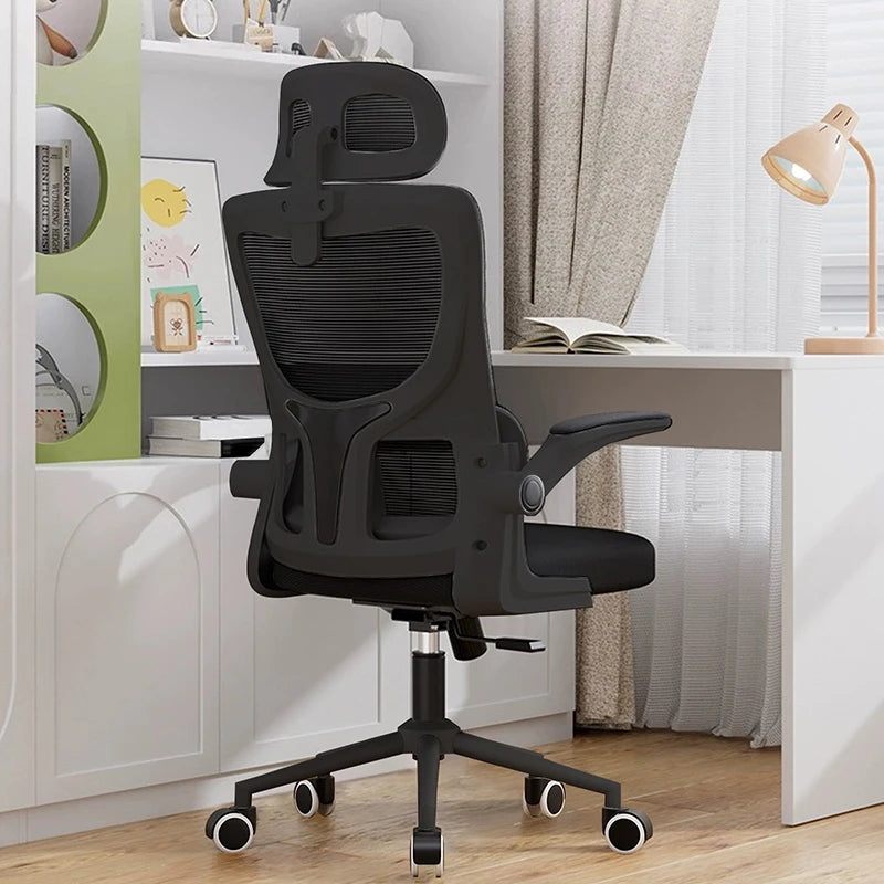 High-Back Mesh Office Chair – Ergonomic Desk Chair with Lumbar Support & Flip-Up Armrests - Image 7