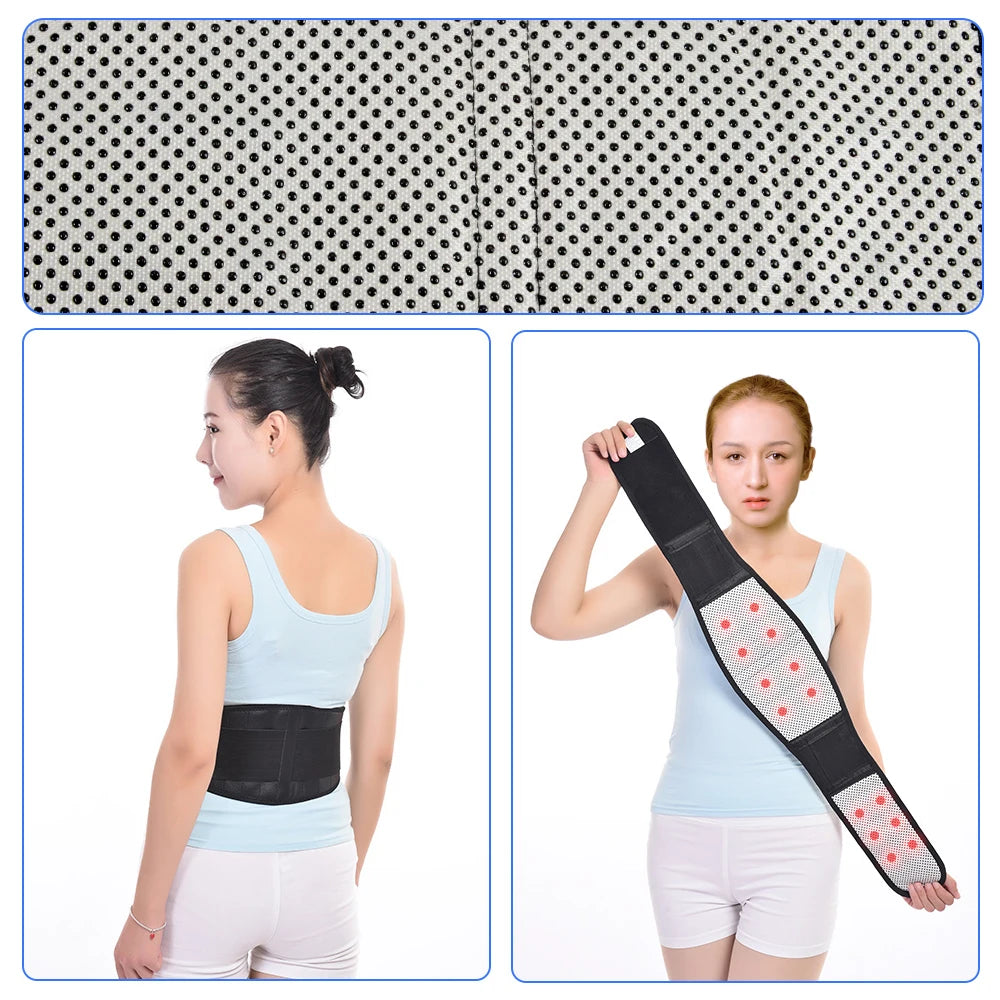 Tcare Tourmaline Self-Heating Back Support Belt – Adjustable Magnetic Therapy Waist Brace - Image 5