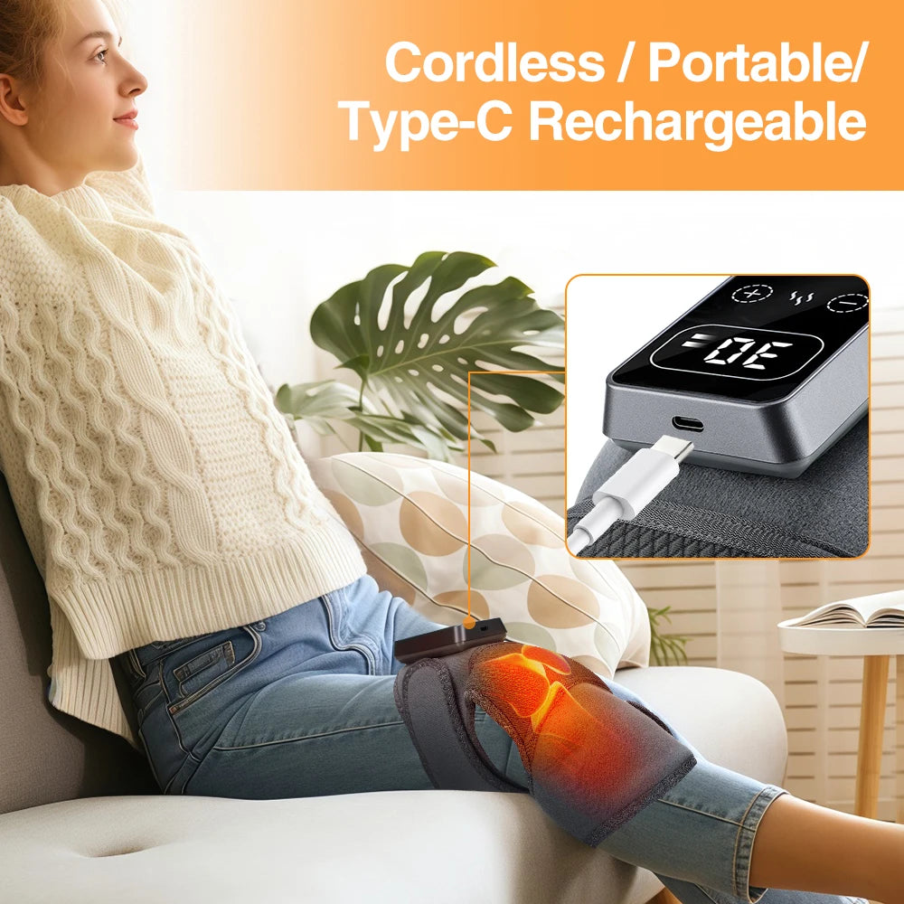 Electric Knee Massager – 3 Vibration Modes & 5-Level Heat Compress for Knee, Shoulder & Elbow - Image 6