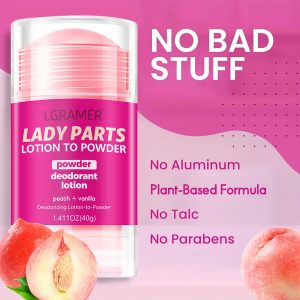 Women's Peach Vanilla Deodorant Lotion – Long-Lasting Fruity Perfume & Skin Care Fragrance