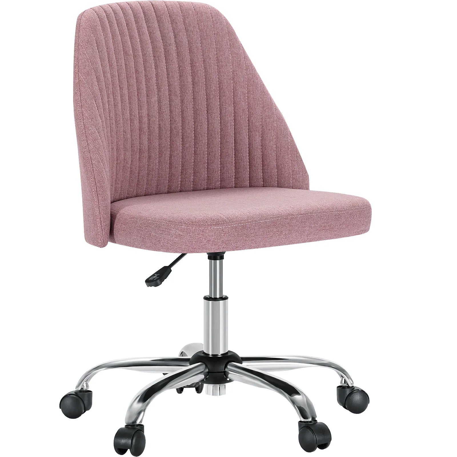 JHK Armless Small Desk Office Chair – Cute Swivel Vanity Chair with Backrest & Wheels - Image 11