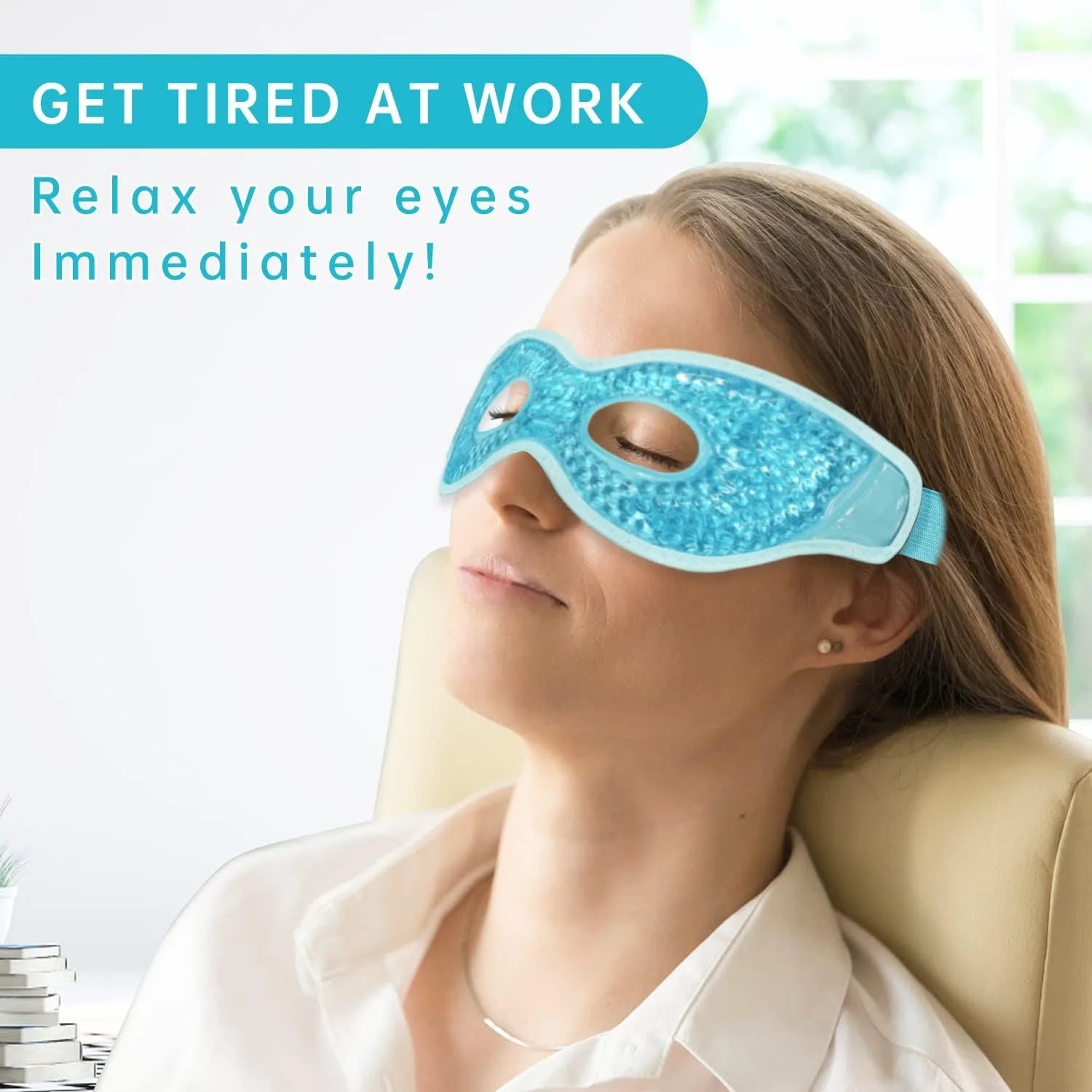 Ice Eye Mask – Reusable Hot & Cold Gel Bead Compress with Eye Holes - Image 4