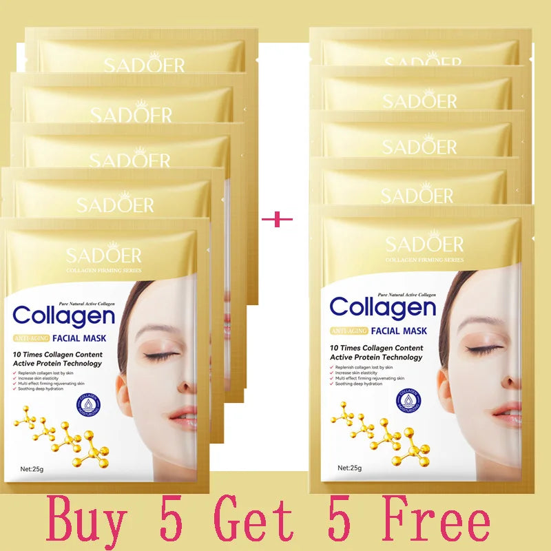 10PCS Collagen Anti-Wrinkle Facial Mask – Korean Skincare for Firming, Moisturizing & Brightening - Image 10