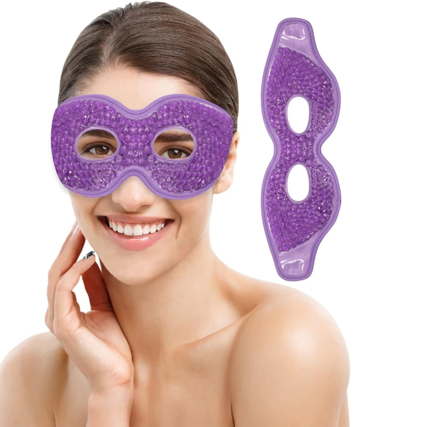 Ice Eye Mask – Reusable Hot & Cold Gel Bead Compress with Eye Holes - Image 7