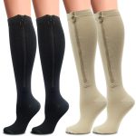 Zippered Compression Stockings – Long Cycling & Sports Leg Support Socks for Women
