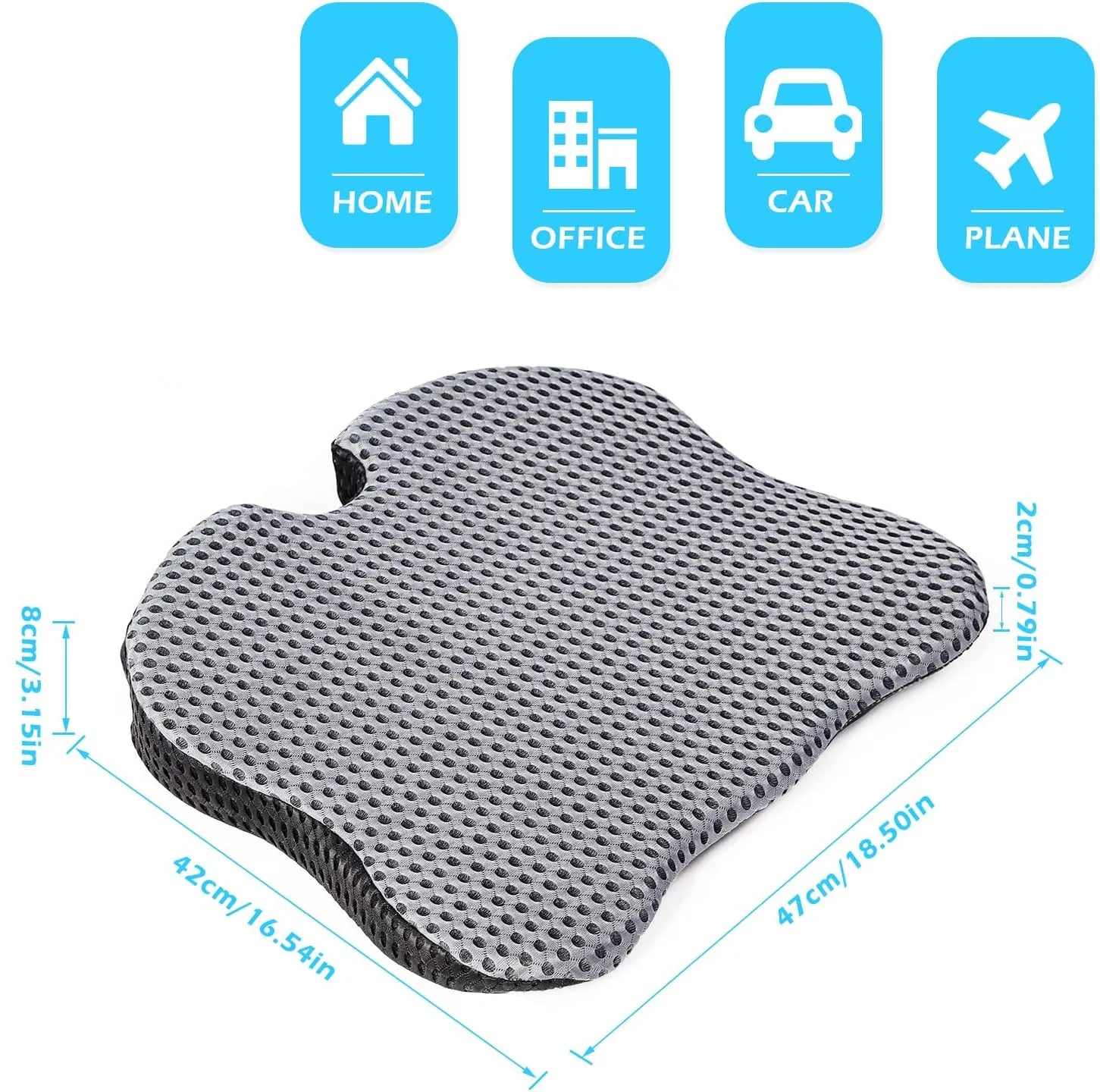 Car Wedge Seat Cushion – Memory Foam Orthopedic Support for Drivers, Office Chairs & Wheelchairs - Image 2