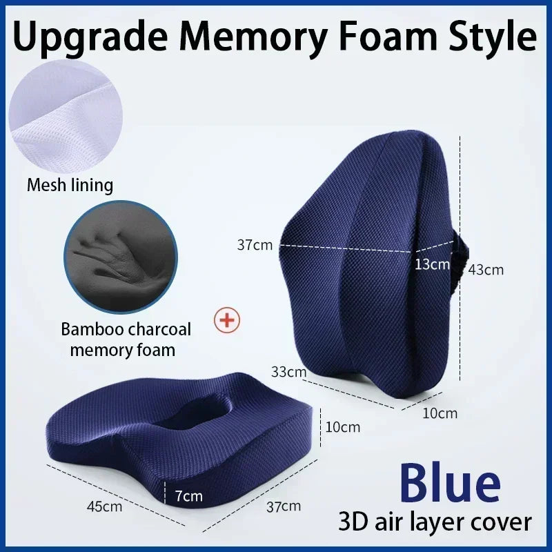 Memory Foam Seat Cushion Set – Orthopedic Support for Coccyx, Lumbar & Hemorrhoid Relief - Image 24